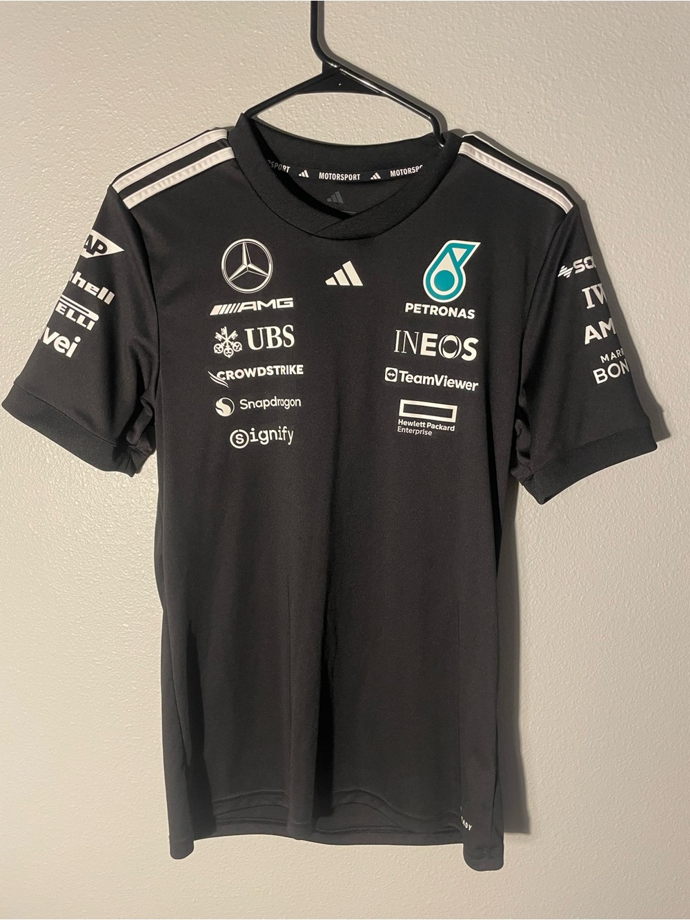 Exclusive - adidas Black Mercedes-AMG Petronas Motorsport Jersey w/ White Logos